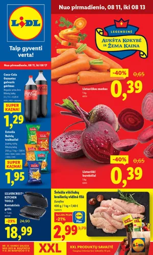 LIDL maisto akcijų leidinys nuo rugpjūčio 11 d.