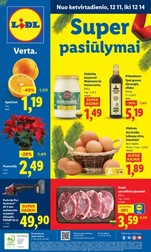 LIDL maisto akcijų leidinys nuo ketvirtadienio, gruodžio 11 d.