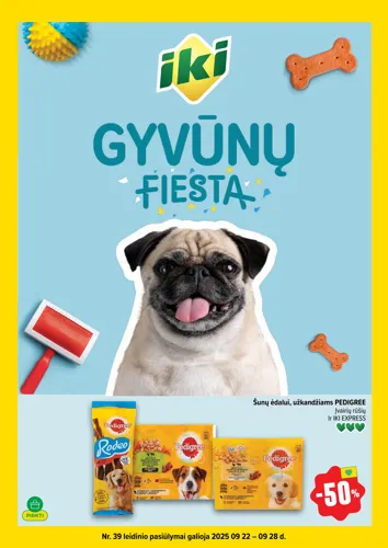 IKI akcijų leidinys "Gyvūnų fiesta" nuo rugsėjo 22 d.