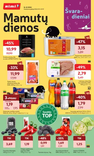 RIMI akcijų leidinys Nr. 42 nuo spalio 13 d.