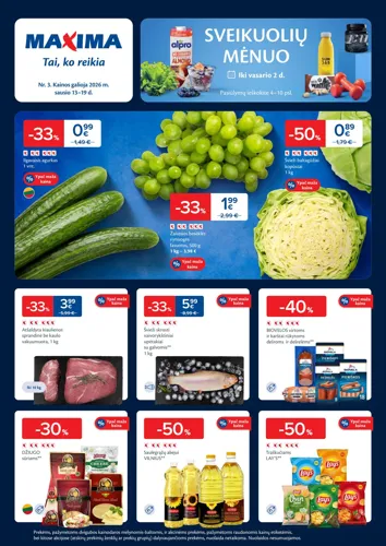 MAXIMA akcijų leidinys Nr. 3 nuo sausio 13 d.