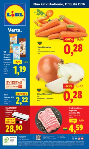 LIDL maisto akcijų leidinys nuo ketvirtadienio, lapkričio 13 d.