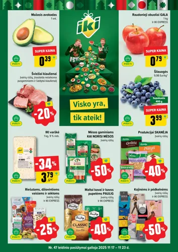 IKI akcijų leidinys "IKI Kaininis leidinys Nr. 47" nuo lapkričio 17 d.