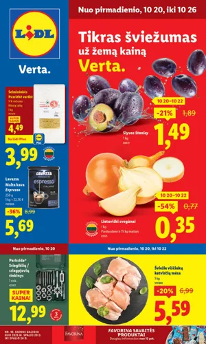 LIDL maisto akcijų leidinys nuo spalio 20 d.