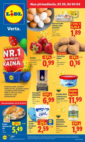 LIDL maisto akcijų leidinys nuo kovo 30 d.
