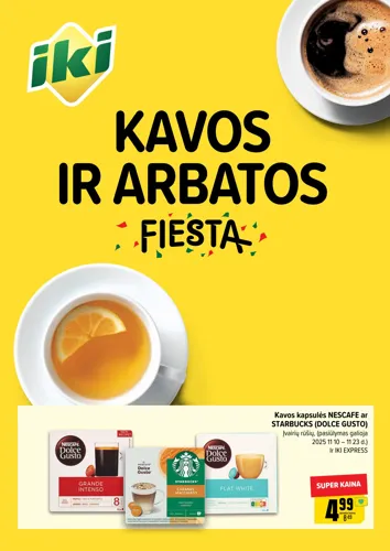 IKI akcijų leidinys "Kavos ir arbatos fiesta" nuo lapkričio 10 d.