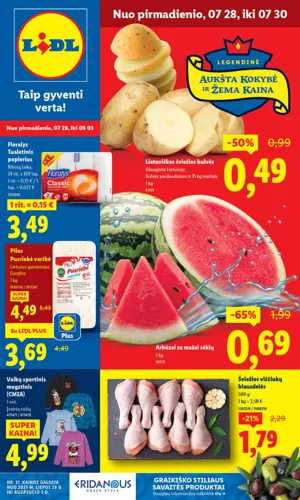 LIDL maisto akcijų leidinys nuo liepos 28 d.