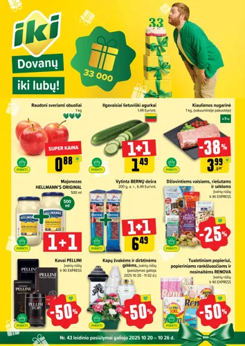 IKI akcijų leidinys "IKI Kaininis leidinys Nr. 43" nuo spalio 20 d.