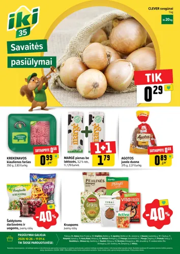 IKI akcijų leidinys "Specialūs pasiūlymai IKI parduotuvės klientams" nuo spalio 26 d.