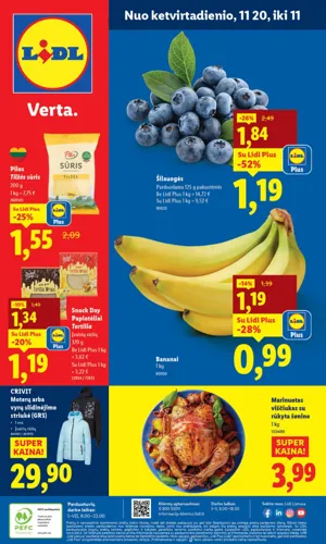 LIDL maisto akcijų leidinys nuo ketvirtadienio, lapkričio 20 d.