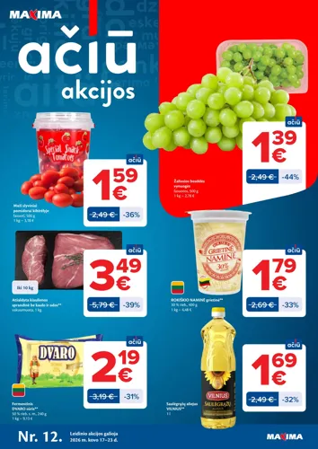 MAXIMA akcijų leidinys "AČIŪ akcijų  Nr. 12" nuo kovo 17 d.