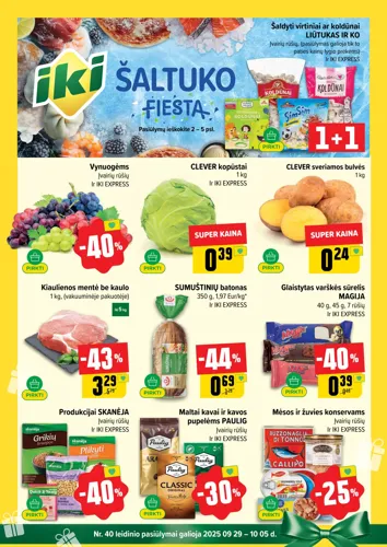 IKI akcijų leidinys "IKI Kaininis leidinys Nr. 40" nuo rugsėjo 29 d.