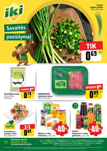 IKI akcijų leidinys "Specialūs pasiūlymai IKI parduotuvės klientams" nuo birželio 29 d.