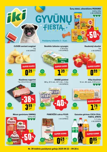 IKI akcijų leidinys "IKI Kaininis leidinys Nr. 39" nuo rugsėjo 22 d.