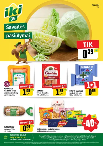 IKI akcijų leidinys "Specialūs pasiūlymai IKI parduotuvės klientams" nuo spalio 5 d.