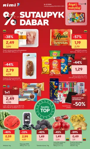 RIMI akcijų leidinys Nr. 32 nuo rugpjūčio 4 d.