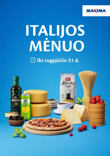 MAXIMA akcijų leidinys "ITALIJOS MĖNUO" nuo rugpjūčio 4 d.