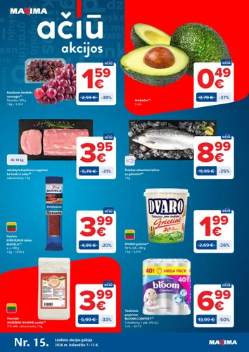 MAXIMA akcijų leidinys "AČIŪ akcijų  Nr. 15" nuo balandžio 7 d.