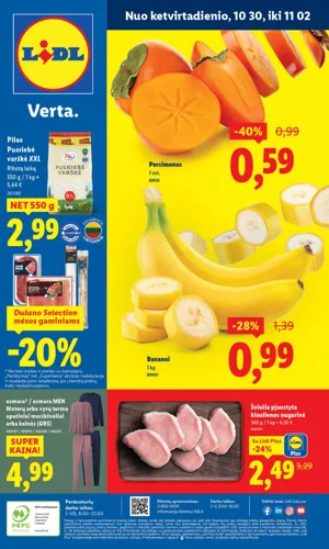 LIDL maisto akcijų leidinys nuo ketvirtadienio, spalio 30 d.