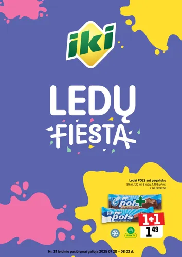 IKI akcijų leidinys "Ledų fiesta" nuo liepos 28 d.