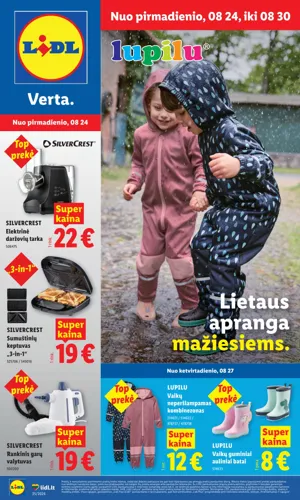 LIDL ne maisto prekių leidinys nuo rugpjūčio 24 d.