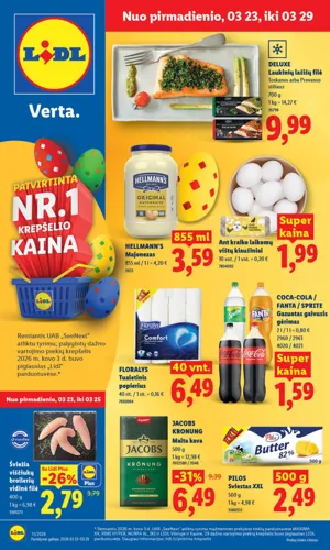 LIDL maisto akcijų leidinys nuo kovo 23 d.