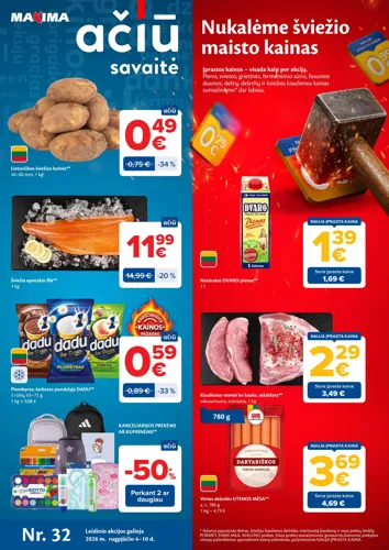 MAXIMA akcijų leidinys Nr. 32 nuo rugpjūčio 4 d.
