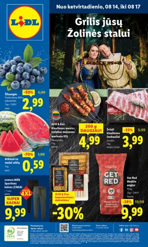 LIDL maisto akcijų leidinys nuo ketvirtadienio, rugpjūčio 14 d.