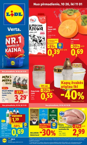 LIDL maisto akcijų leidinys nuo spalio 26 d.
