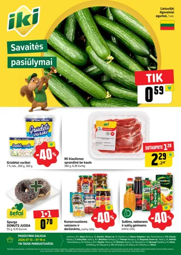 IKI akcijų leidinys "Specialūs pasiūlymai IKI parduotuvės klientams" nuo liepos 13 d.
