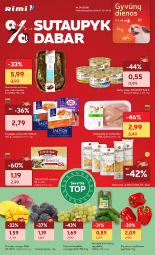 RIMI akcijų leidinys Nr. 39 nuo rugsėjo 22 d.
