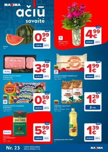 MAXIMA akcijų leidinys "AČIŪ savaitinis  Nr. 23" nuo birželio 2 d.