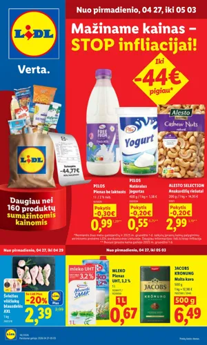 LIDL maisto akcijų leidinys nuo balandžio 27 d.