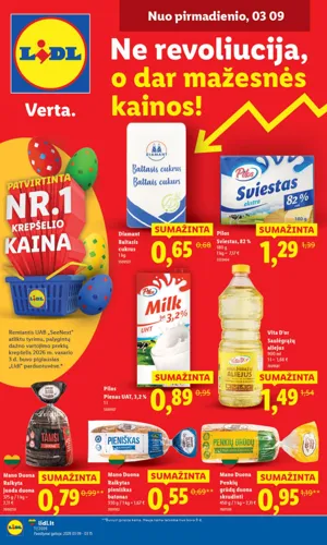 LIDL maisto akcijų leidinys nuo kovo 9 d.