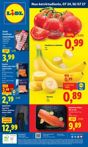 LIDL maisto akcijų leidinys nuo ketvirtadienio, liepos 24 d.