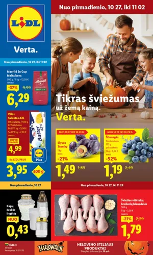 LIDL maisto akcijų leidinys nuo spalio 27 d.