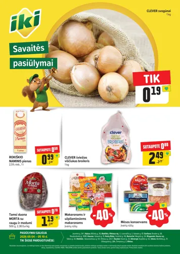 IKI akcijų leidinys "Specialūs pasiūlymai IKI parduotuvės klientams" nuo gegužės 4 d.