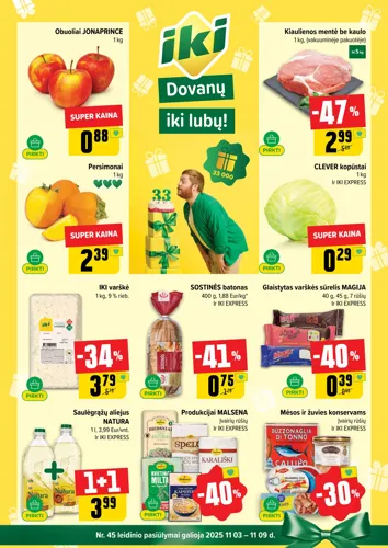 IKI akcijų leidinys "IKI Kaininis leidinys Nr. 45" nuo lapkričio 3 d.