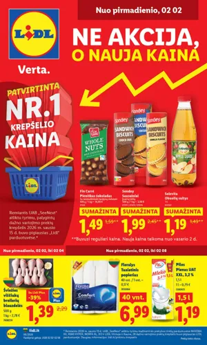 LIDL maisto akcijų leidinys nuo vasario 2 d.