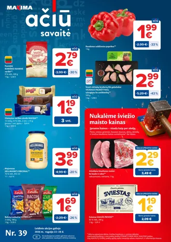 MAXIMA akcijų leidinys Nr. 39 nuo rugsėjo 22 d.
