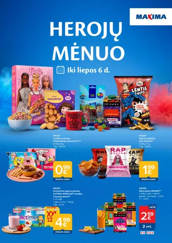 MAXIMA akcijų leidinys "HEROJŲ MĖNUO" nuo birželio 9 d.