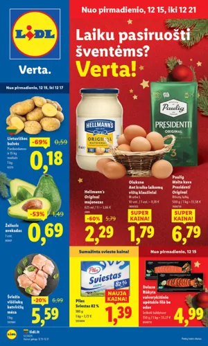 LIDL maisto akcijų leidinys nuo gruodžio 15 d.