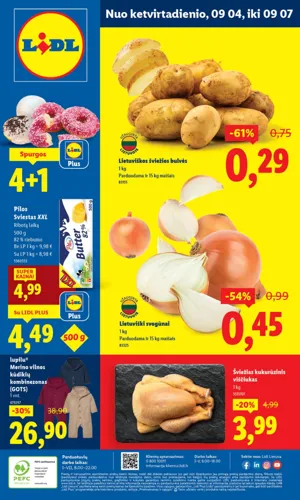 LIDL maisto akcijų leidinys nuo ketvirtadienio, rugsėjo 4 d.