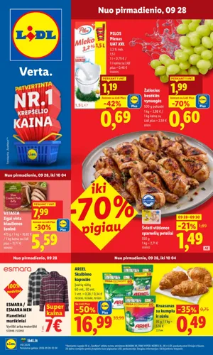 LIDL maisto akcijų leidinys nuo rugsėjo 28 d.