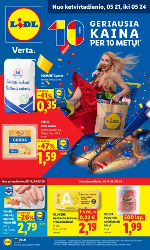 LIDL maisto akcijų leidinys nuo gegužės 18 d.