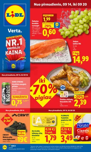 LIDL maisto akcijų leidinys nuo rugsėjo 14 d.