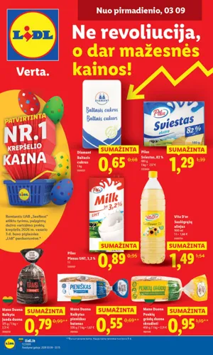LIDL maisto akcijų leidinys nuo kovo 9 d.