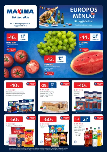 MAXIMA akcijų leidinys Nr. 33 nuo rugpjūčio 12 d.