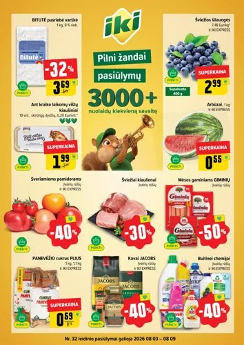 IKI akcijų leidinys Nr. 32 nuo rugpjūčio 3 d.