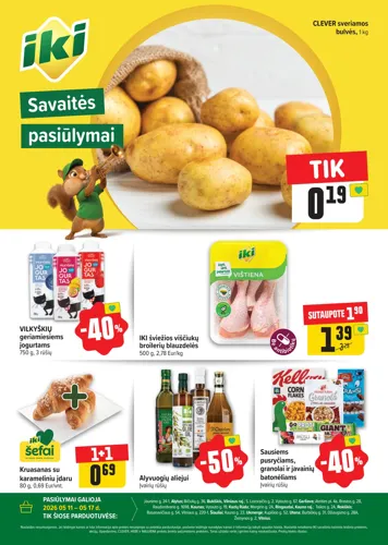 IKI akcijų leidinys "Specialūs pasiūlymai IKI parduotuvės klientams" nuo gegužės 11 d.